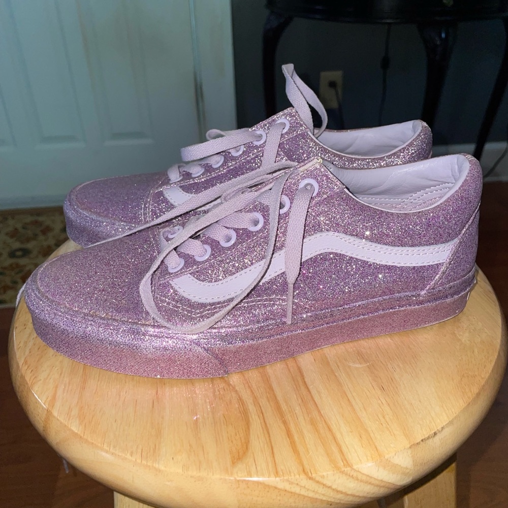 Women’s Pink Glitter Sparkly Vans